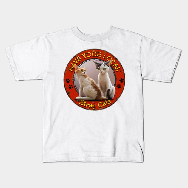 Save Your Local Stray Cats Kids T-Shirt by Wilcox PhotoArt